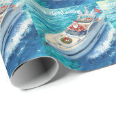 Santa Sailing – Tropical Christmas by the Sea ラッピングペーパー (ロールコーナー)