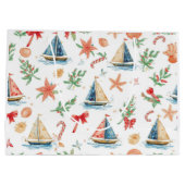 Santa Sailing – Tropical Christmas by the Sea ラージペーパーバッグ (裏面)