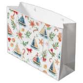 Santa Sailing – Tropical Christmas by the Sea ラージペーパーバッグ (裏面アングル)