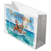 Santa Sailing – Tropical Christmas by the Sea ラージペーパーバッグ (正面アングル)