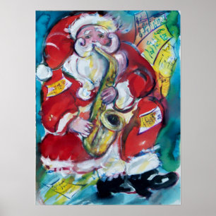 SANTA & SAX, クリスマスパーティー ポスター