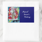 SANTA & SAX、クリスマスパーティー 長方形シール (バッグ)