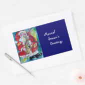 SANTA & SAX、クリスマスパーティー 長方形シール (封筒)