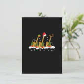 Santa Saxophone Christmas Lights Cute Instrument X 招待状 (スタンド正面)