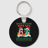Santa Says 67 Christmas Ugly Sweater 6 7 Six Seven キーホルダー (正面)