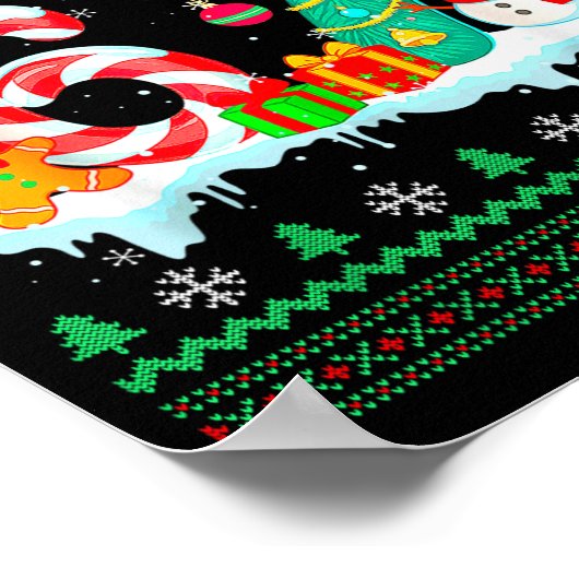 Santa Says 67 Christmas Ugly Sweater 6 7 Six Seven ポスター (角)