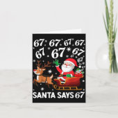 Santa Says 67 Funny Christmas Six Seven Meme Holid カード (正面)