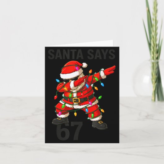 Santa Says 67 Funny Christmas Trend  カード (正面)