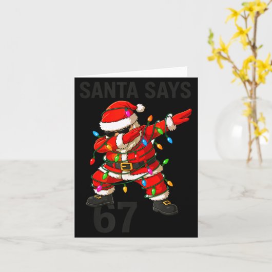 Santa Says 67 Funny Christmas Trend  カード (黄色い花)