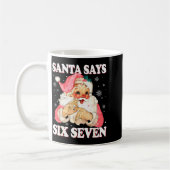 Santa Says 6 7 Six Seven Gen Z Alpha Meme Slang Ch コーヒーマグカップ (左)
