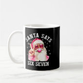 Santa Says 6 7 Six Seven Gen Z Alpha Meme Slang Ch コーヒーマグカップ (左)