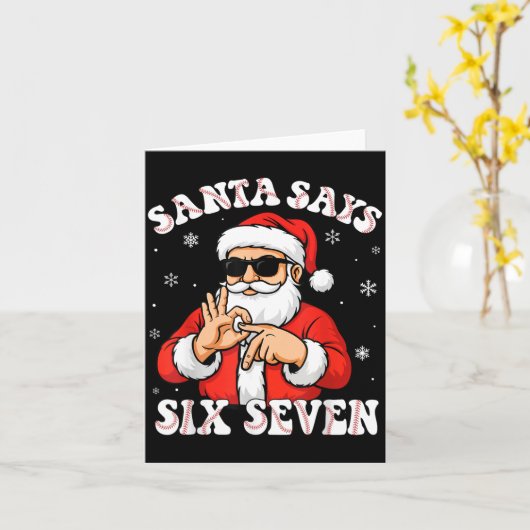 Santa Says 6 7 Six Seven Meme Baseball Number 67 G カード (黄色い花)