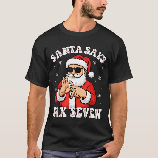 Santa Says 6 7 Six Seven Meme Baseball Number 67 G Tシャツ (正面)