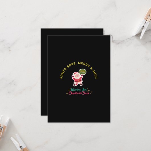 SANTA SAYS: MERRY X-MAS カード (正面/裏面インサイチュ)