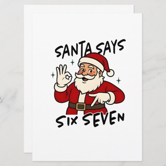 Santa Says Six Seven 6 7 Funny Brainrot Christmas 招待状 (正面/裏面)