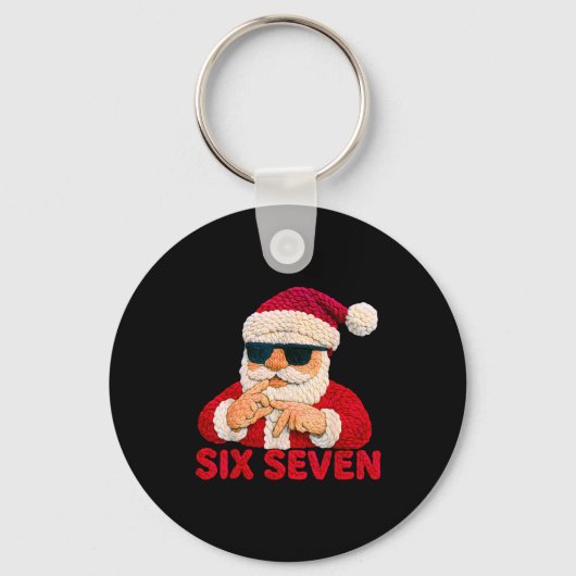 Santa Says Six Seven - 6 7 Meme Latch Hook Yarn Cr キーホルダー (正面)