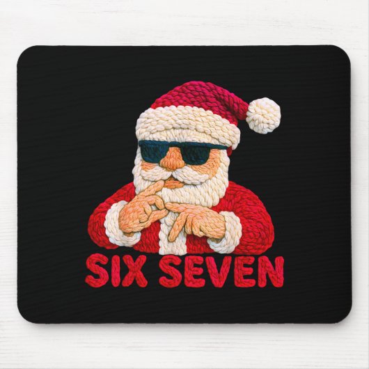 Santa Says Six Seven - 6 7 Meme Latch Hook Yarn Cr マウスパッド (正面)