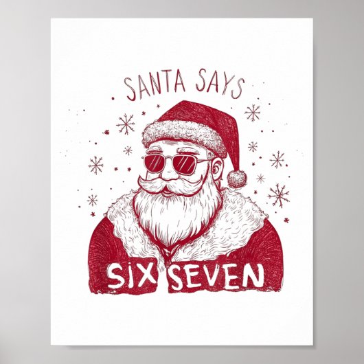 Santa Says Six Seven Christmas 67 Meme Xmas Boys G ポスター (正面)