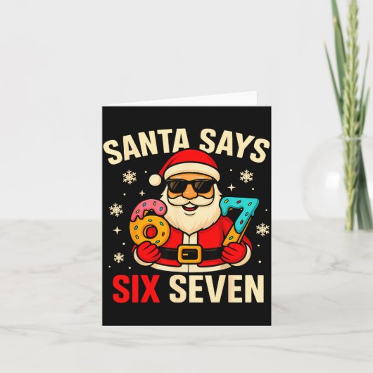 Santa Says Six Seven Funny 67 Meme Christmas Boys  カード (正面)