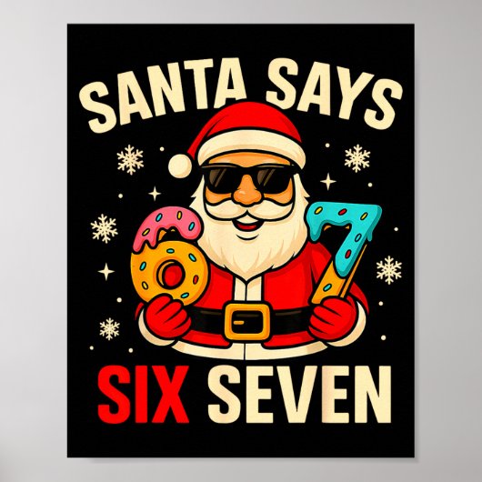 Santa Says Six Seven Funny 67 Meme Christmas Boys ポスター (正面)
