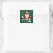 Santa Says SIX SEVEN – Funny Christmas Meme スクエアシール (バッグ)