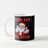 Santa Says Six Seven Funny Gen Z Christmas Gag Bra コーヒーマグカップ (左)