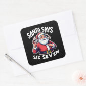 Santa Says Six Seven OK Sign スクエアシール (封筒)