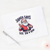 Santa Says Six Seven White スクエアシール (封筒)