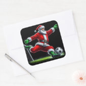 Santa Scores on Christmas Eve Soccer! スクエアシール (封筒)