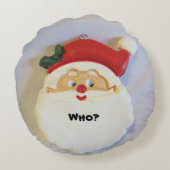 Santa Sees You Christmas Customizable ラウンドクッション (裏面)