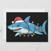 Santa Shark Christmas Lights Sharkmas Tree Xmas 招待状 (正面)