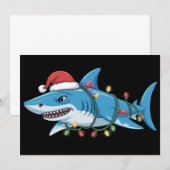Santa Shark Christmas Lights Sharkmas Tree Xmas 招待状 (正面/裏面)