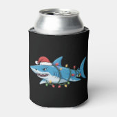 Santa Shark Christmas Lights Sharkmas Tree Xmas 缶クーラー (缶正面)