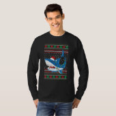 Santa Shark  Christmas Ugly Sweater For Men Women  Tシャツ (正面フル)