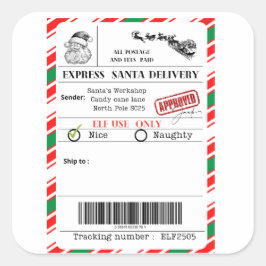 Santa shipping label スクエアシール