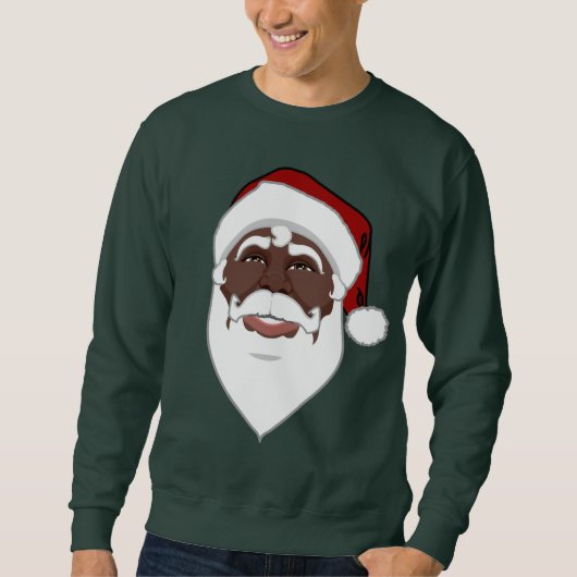 Santa Shirt African American Santa Sweatshts スウェットシャツ (正面)