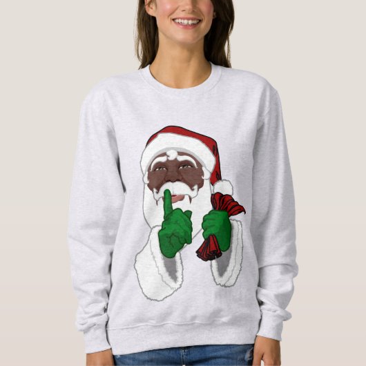 Santa Shirts African American Santa Clauseシャツ スウェットシャツ (正面)