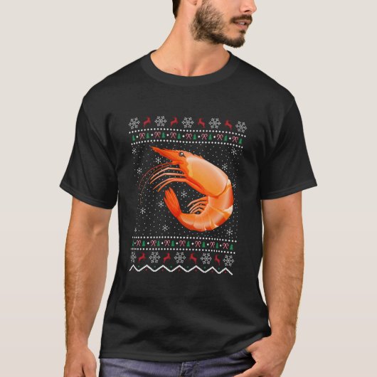 Santa Shrimp Fish Ugly Shrimp Tシャツ (正面)