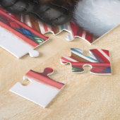 Santa Siamese Cat Christmas  ジグソーパズル (側面)