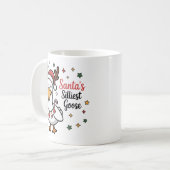 Santa Silly Goose Christmas Duck Funny Cute  コーヒーマグカップ (正面左)