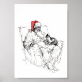 Santa Sitting with Cat on Lap ポスター (正面)