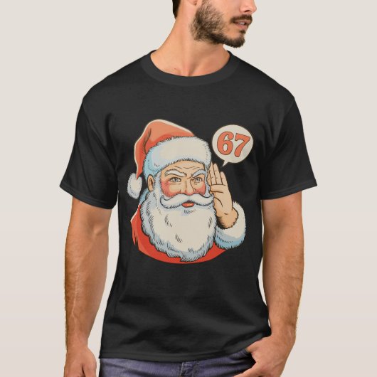 Santa Six Seven 6 7 67 Christmas Funny Xmas Meme Tシャツ (正面)