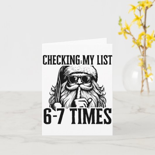 Santa Six Seven 6 7 Meme Funny Christmas Holiday H カード (黄色い花)