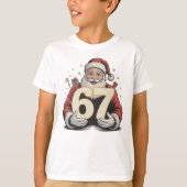 Santa Six Seven 6-7 Viral Meme Christmas Tシャツ (正面)