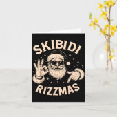 Santa Six Seven Meme 67 Hands Sign Rizz Skibidi Ri カード (黄色い花)