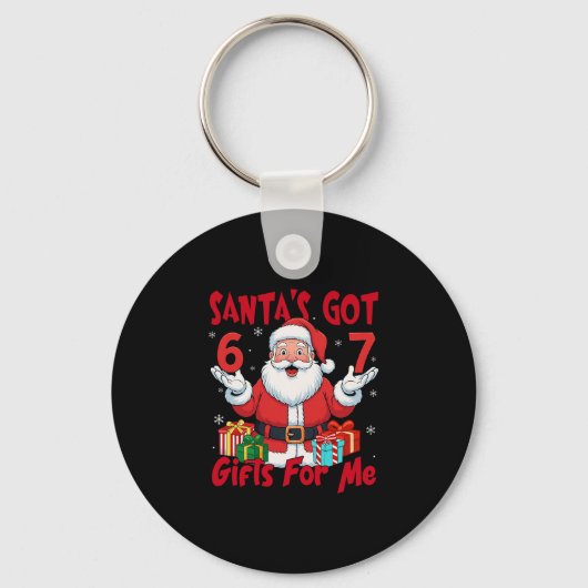Santa Six Seven Meme Christmas Gen Z Meme  キーホルダー (正面)