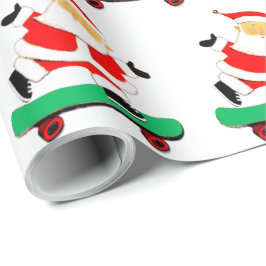 Santa Skateboarder Christmas Wrapping Paper ラッピングペーパー