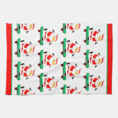 Santa Skateboarding Christmas キッチンタオル (横)