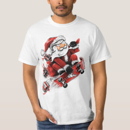 Santa Skateboarding Tシャツ