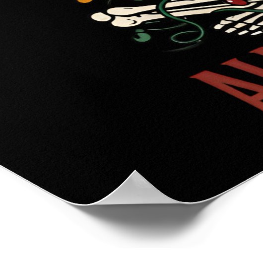 Santa Skeleton with Cat Holiday Snark ポスター (角)